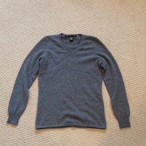 Essentials Gray V-Neck Sweater for Women